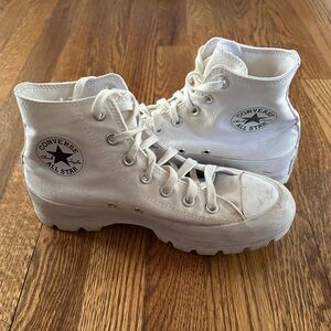 Converse White High-Top Platform Lug-Sole Chuck Taylor Sneakers
